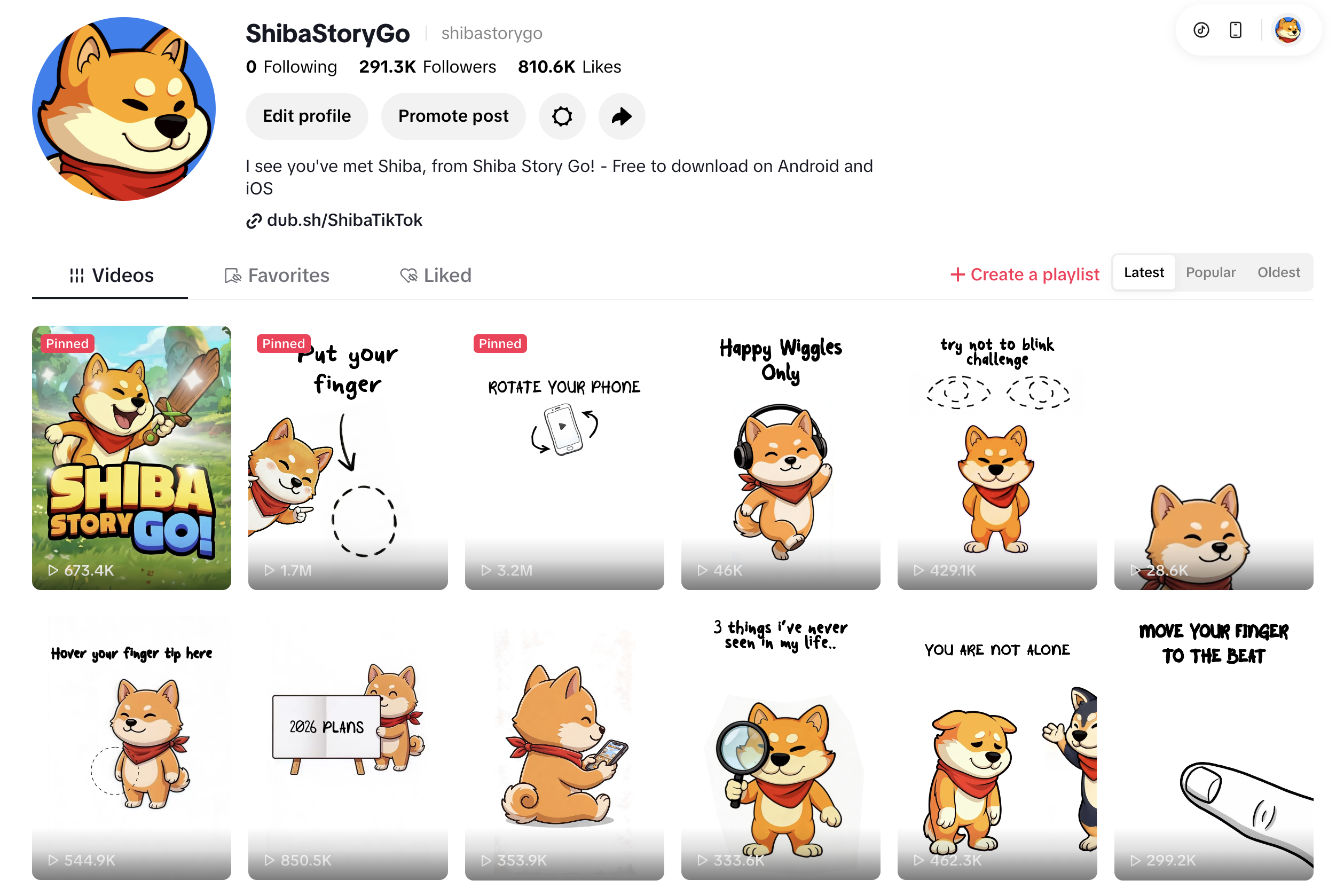 Shiba Story Go TikTok profile