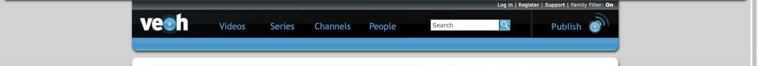 Veoh.com navigation bar, archived April 2007